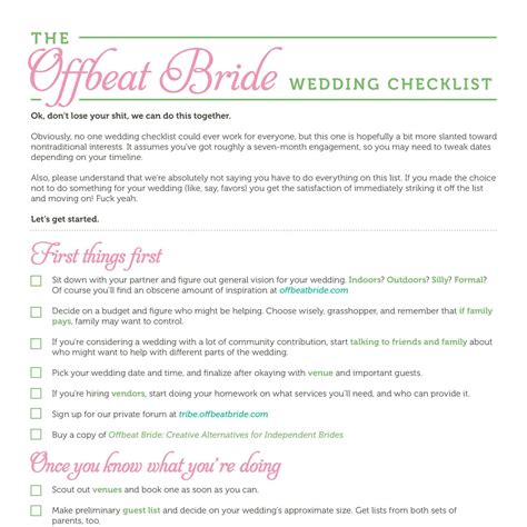 off beat bride|offbeat bride checklist.